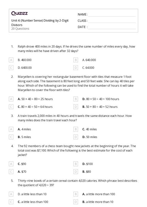 Number Sense Worksheets For Th Class On Quizizz Free Printable