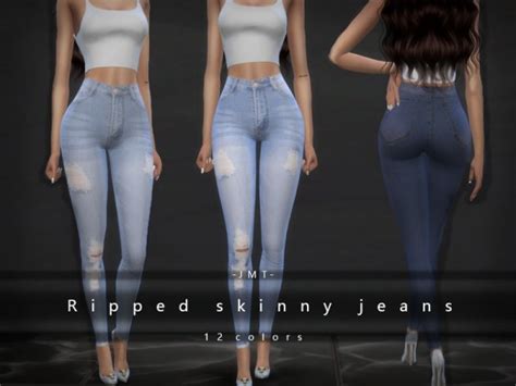 The Sims Resource Ripped Skinny Jeans By Jmt • Sims 4 Downloads