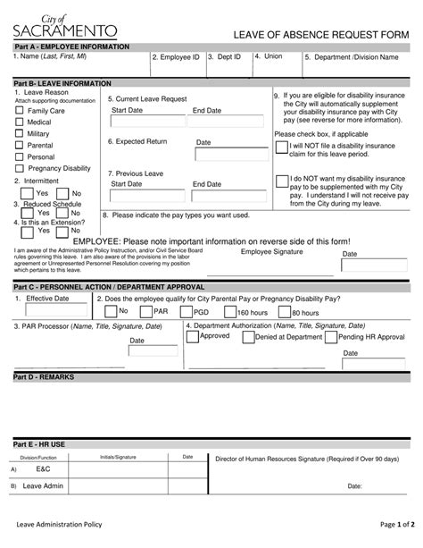 Application Leave Of Absence Fillable Online Mit Leave Of Absence AC7