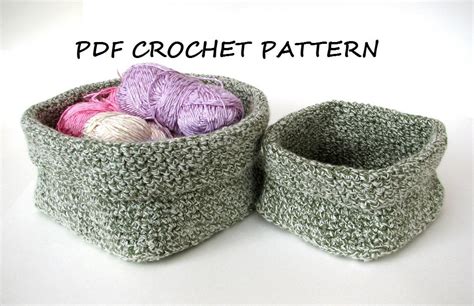 Crochet Square Basket Sizes Crochet Pattern Easy