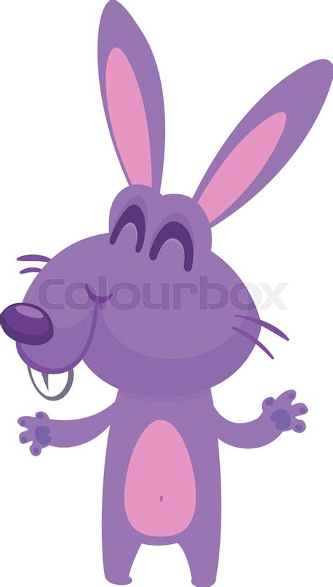 Happy Cute Bunny Cartoon Easter Vector Rabbit Illustration Stock