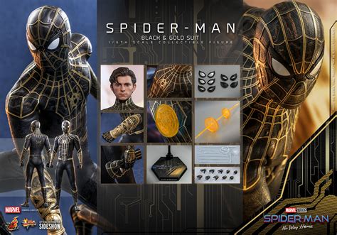Hot Toys Spider Man Black Gold Suit Needless Toys And Collectibles