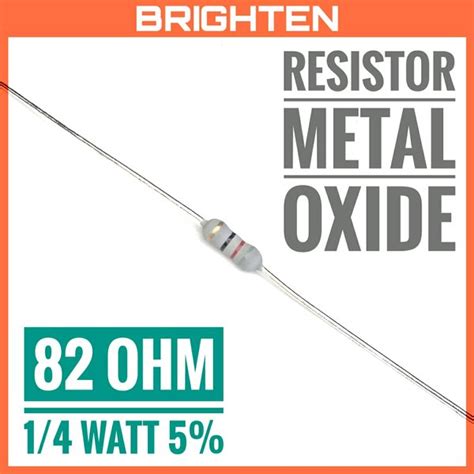 Jual Resistor Metal Oxide 82 Ohm 82e 025 Watt 5 Persen Di Lapak