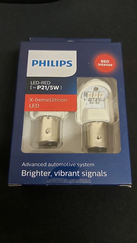 Лампа PHILIPS P21/5W 12V/24V LED (BAY15d) Red X-tremeUltinon LED, 2шт ...