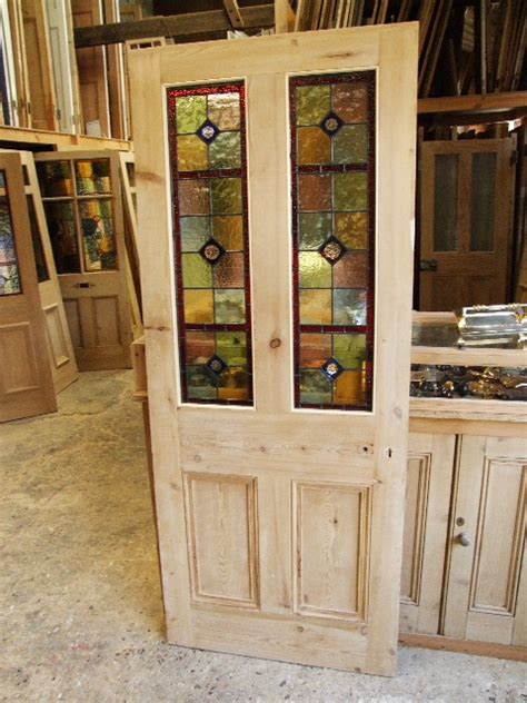 Antique Stained Glass Reclaimed Victorian Front Door Stained Glass