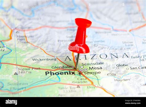 Phoenix, Arizona pin on map Stock Photo - Alamy