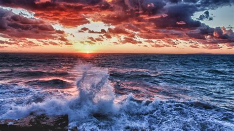 sunset ocean beach Computer Wallpapers, Desktop Backgrounds ... | Ocean ...