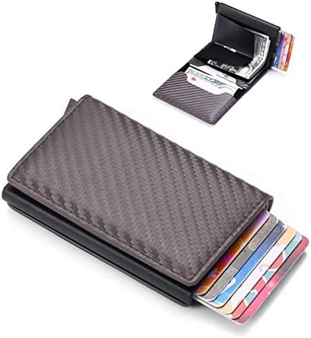 Card Holder AmazingEGP Wallet Men Carbon Fiber Leather Slim Thin