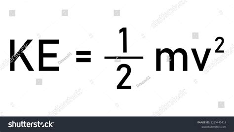 kinetic energy formula physics stock vector royalty