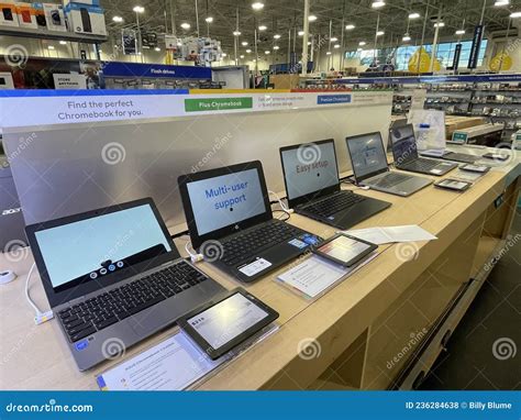 Best Buy Retail Electronics Store Interior Chromebook Display Editorial