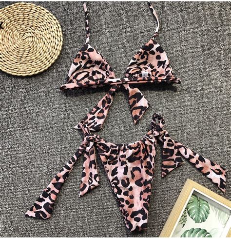 Free Shipping Women Summer Halter Lace Up Bikini Set Beachwear Outfiters Jkp