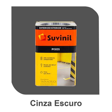 Suvinil Piso L Cinza Escuro Tinta Acr Lica Piso Cinza Escuro L