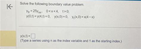 Solved Solve The Following Boundary Value Problem Chegg