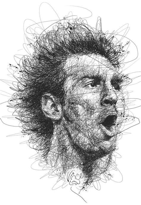 Vince Low Portrait Art Scribble Drawing Art