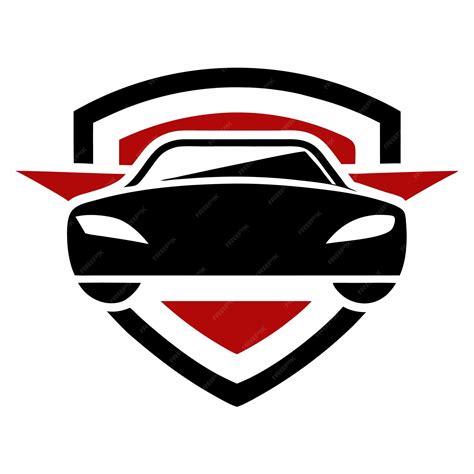 A black and red logo of a car with a red logo on it | Premium AI ...