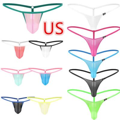 Us Men Mesh See Through Bulge Pouch G String Micro Bikini Thong Underwear Briefs Ebay