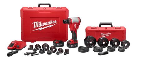 MILWAUKEE Knockout Tool Kit: 18V DC, 6 in Punching Capacity (Steel ...