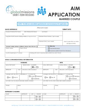 Fillable Online AIM APPLICATION Fax Email Print PdfFiller