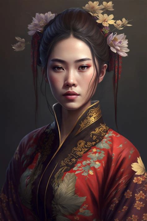 Picture Was Created By AI Midjourney Female Character Design