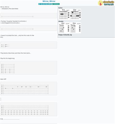 Chord: Mirror, Mirror - tab, song lyric, sheet, guitar, ukulele ...