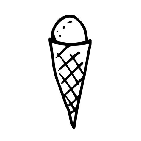 Premium Vector Ice Cream Cone Doodle Style Vector Illustration