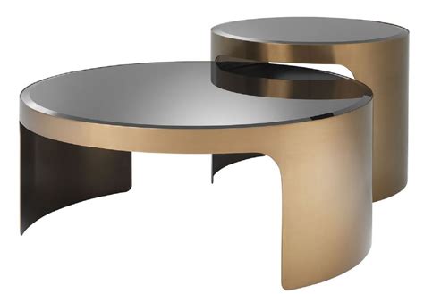 Casa Padrino Designer Coffee Table Set Copper Black Luxury