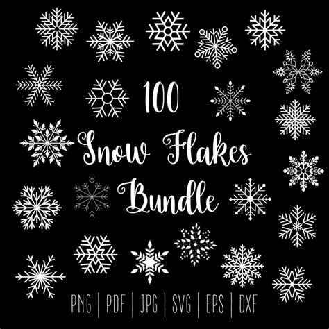 100 Snow Flake Svg Snowflake Svg Christmas Ornaments Snowflakes Svg Winter Svg Bundle