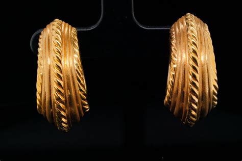 Sold Price Milor Italy 14k Yellow Gold Semi Hoop Earrings February 6