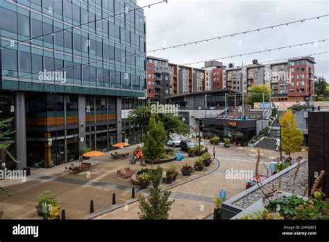 Kirkland, WA USA - circa October 2021: Second level view of the large ...