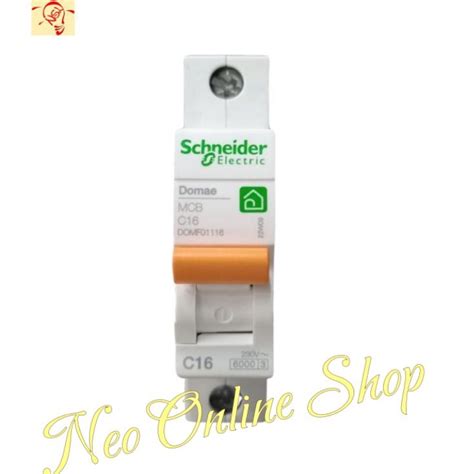 Jual Harga Murah MCB Schneider New Domae 16A 1P 6Ka Original 1 Ampere 1