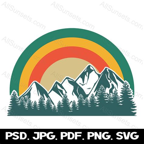 Forest Mountain, Tree Svg, Evergreen Trees, Digital Graphics, Clipart ...