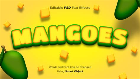 Editable 3D Mango Text Effect With Mangoes 26604399 PSD