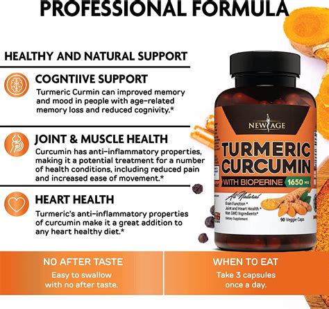 Turmeric Curcumin With Bioperine Capsules New Age 2 Pack Improves