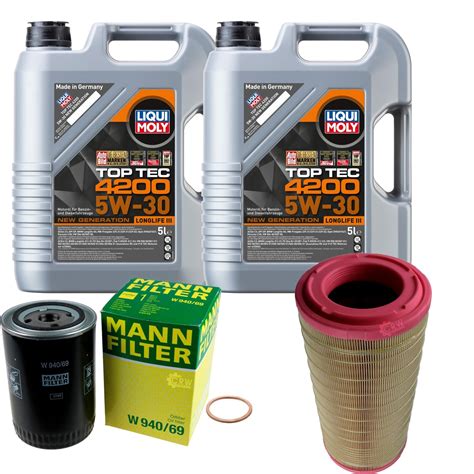 MANN Inspektionspaket 10 L LIQUI MOLY Top Tec 4200 5W 30 für Iveco