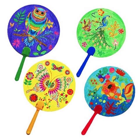 Jual Ready Diy Melukis Menggambar Mewarnai Kipas Paper Fan Drawing