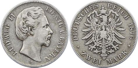 Bayern 2 Mark 1876 D Ludwig II 1864 1886 Schön sehr schön MA Shops