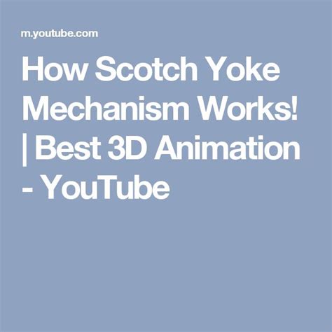 How Scotch Yoke Mechanism Works! | Best 3D Animation - YouTube | 3d ...