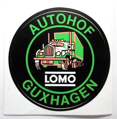 Werbe Aufkleber Lomo Autohof Guxhagen Nordhessen Kassel 80er LKW Brummi