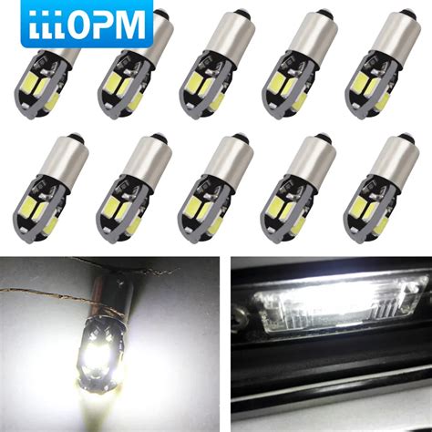 10 PCS Lot Warm White Or White Car LED BA9S T4W Car LED Bulbs 8 SMD