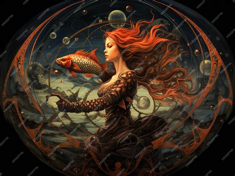 Premium AI Image | illustration of piscis zodiac sign