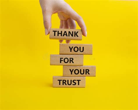 Thank You For Your Trust Symbol Wooden Blocks With Words Thank You For