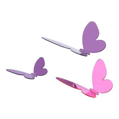 Mariposas 3d Para Pared DiseÑo Full Morado Y Rosa 9 Piezas The Home