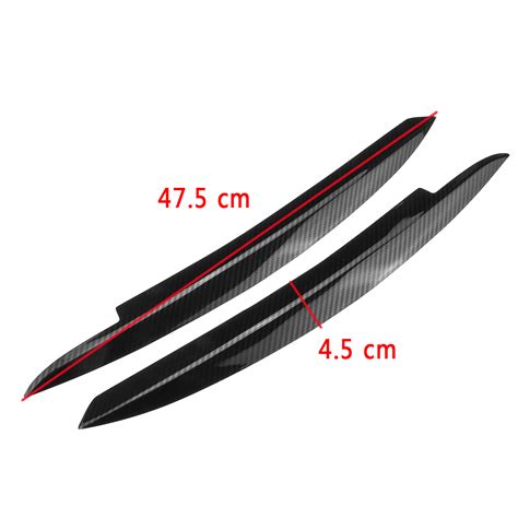 Carbon Look Front Headlight Eyelid Eyebrow Trims For Vw Golf Mk Gti R