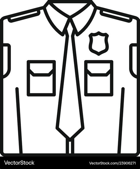 Police uniform icon outline style Royalty Free Vector Image