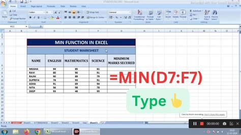 MIN Function In Excel How To Use MIN Function In Excel Excel