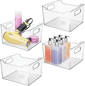 Mdesign Er Set Ablagebox Mit Integrierten Griffen Transparente