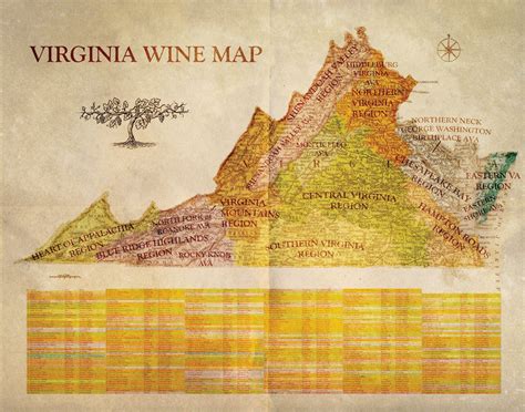 Virginia Wine Regions Map Print - Etsy