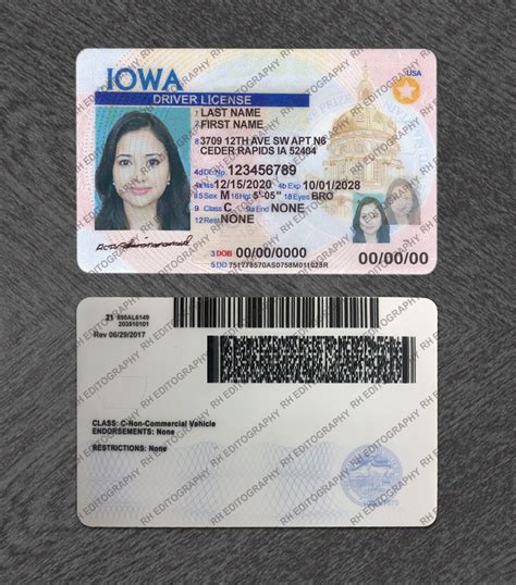 IOWA Driving License PSD Template RH Editography