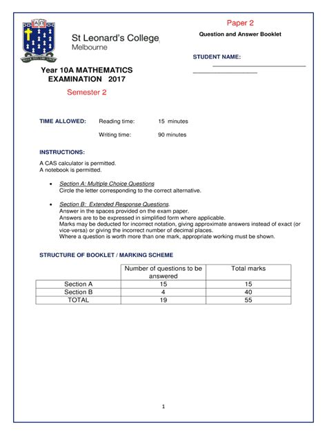 Fillable Online Learn Stleonards Vic Edu Maths Quest A For