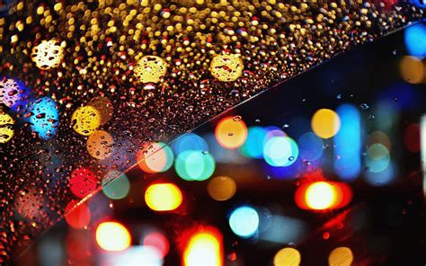 1920x1080 Rain Lights Glass Bokeh Drops Night Coolwallpapers Me